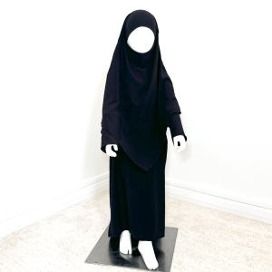 Ensemble fille Mayssane khimar + abaya - Noir, 6ans