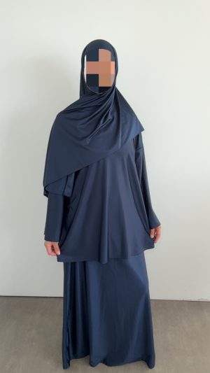 Ensemble burkini 4 pièces jupe - Bleu marine