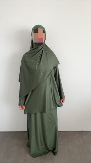 Ensemble burkini 4 pièces jupe - Kaki