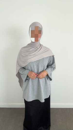 Tee-shirt coton manches longues - Gris