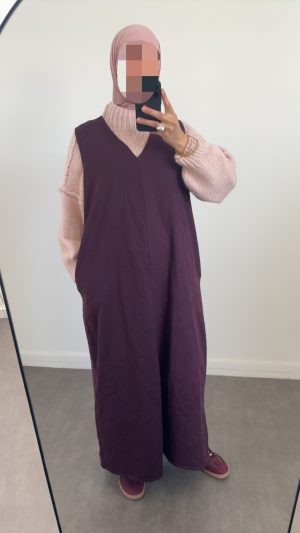 Robe en jean sans manches - Bordeau