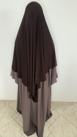 Khimar jersey prémium luxe - Marron