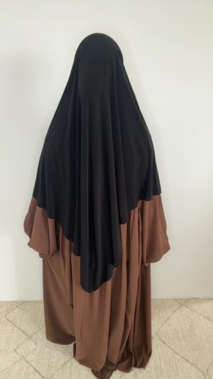 Khimar jersey prémium luxe - Noir