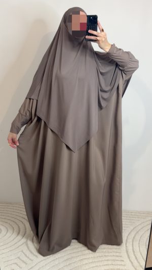 Abaya microfibre et manches lycra