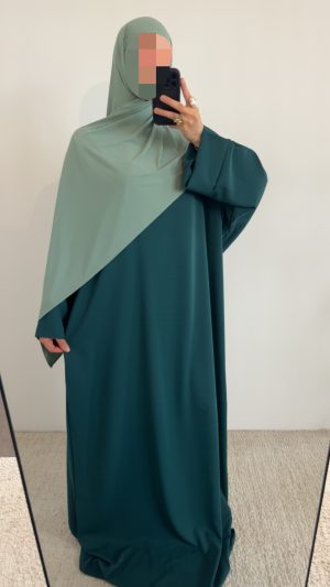Abaya Siham tall - Bleu canard