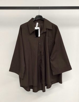 Chemise coton longue - Marron