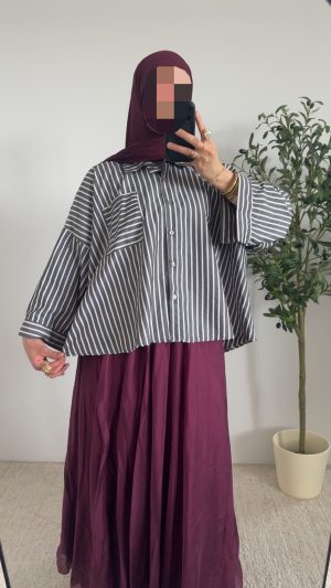 Chemise rayures - Gris