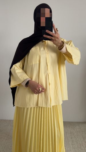 Chemise coton longue - Jaune