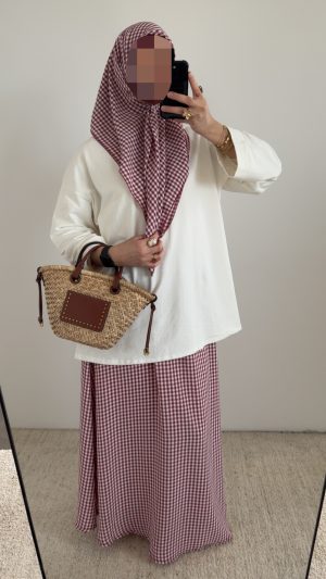 Jupe + voile à carreaux
