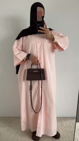 Robe chemise en coton - Rose