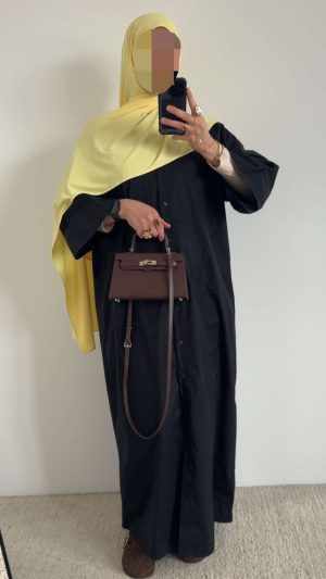 Robe chemise en coton - Noir