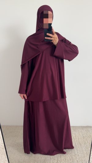 Ensemble burkini 4 pièces jupe - Bordeau