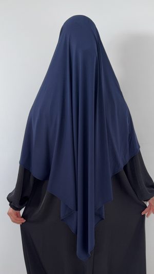 Khimar jersey prémium luxe - Bleu marine