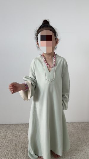 Abaya Lina fille - Vert d'eau, 12