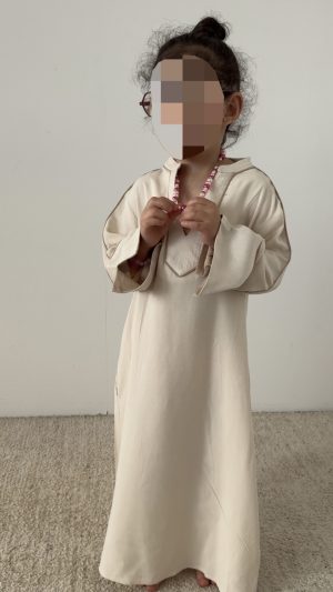 Abaya Lina fille - Beige, 8