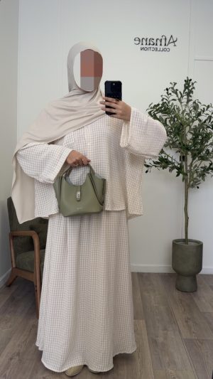 Ensemble jupe Vichy - Beige