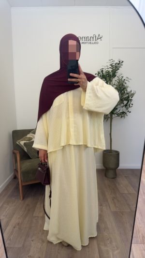 Ensemble jupe Vichy - Jaune
