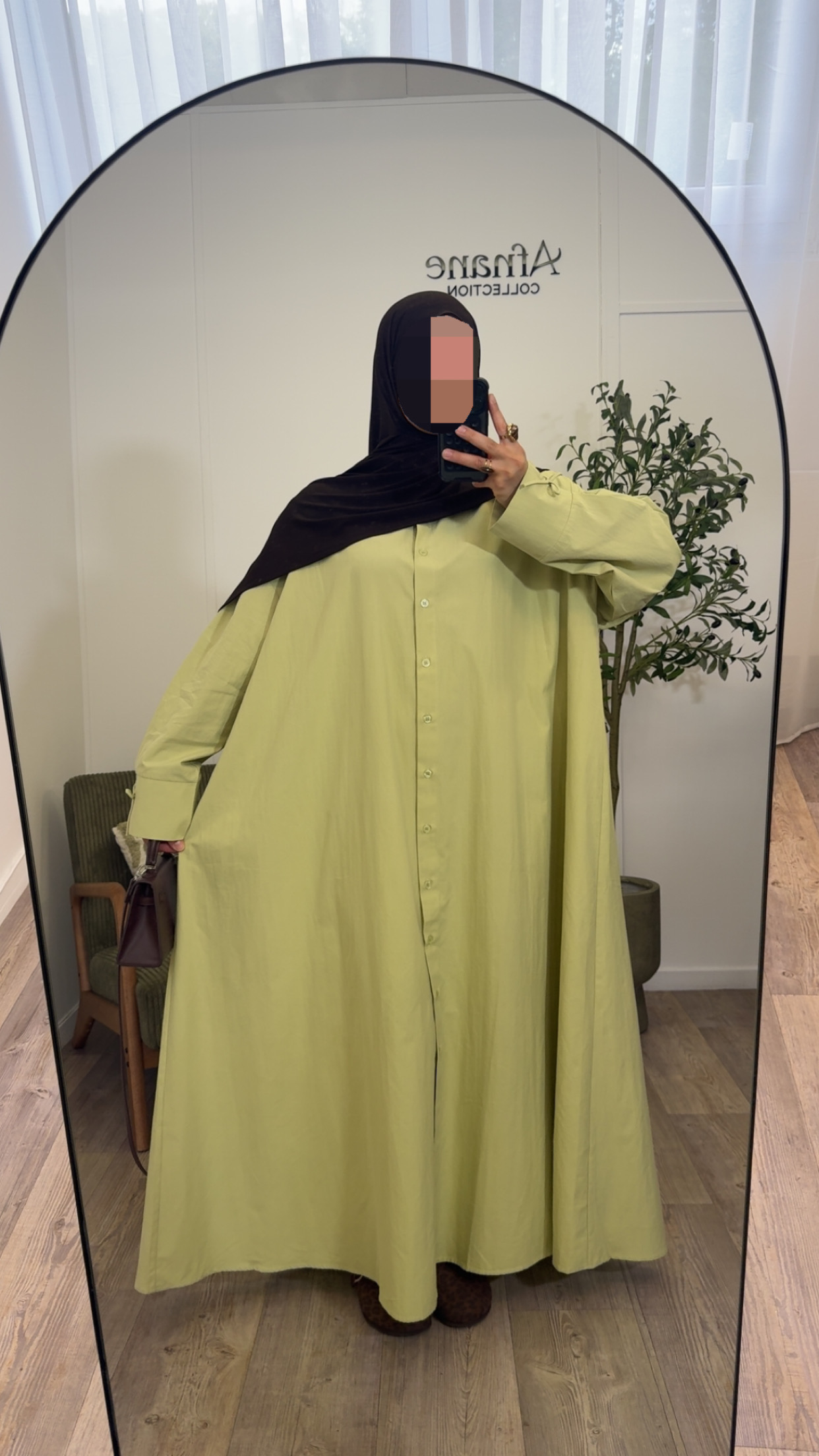 Robe chemise coton avec noeud – Image 2