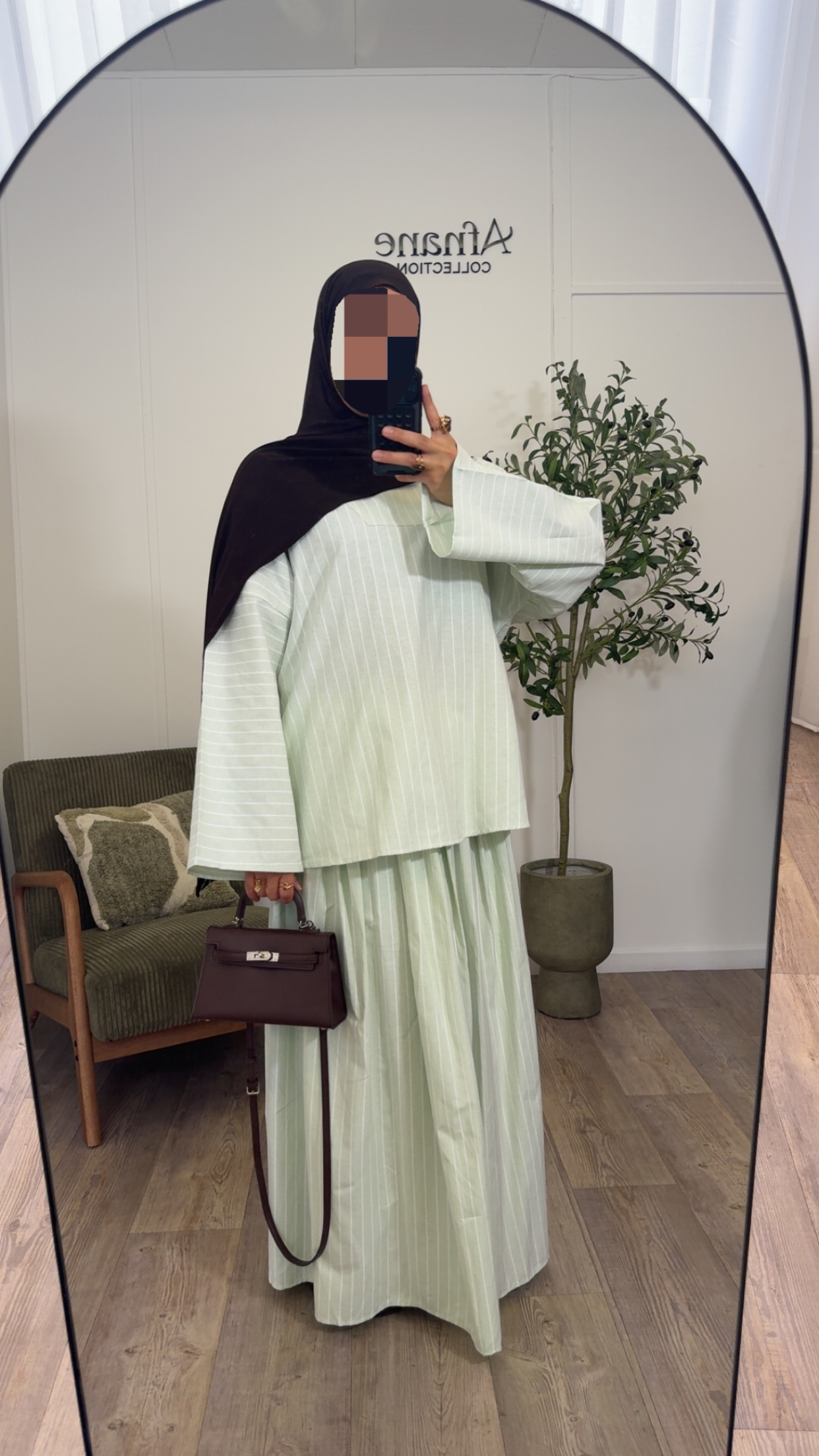 Ensemble jupe coton à rayures – Image 3