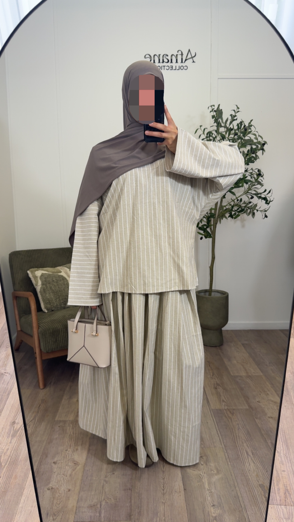 Ensemble jupe coton à rayures